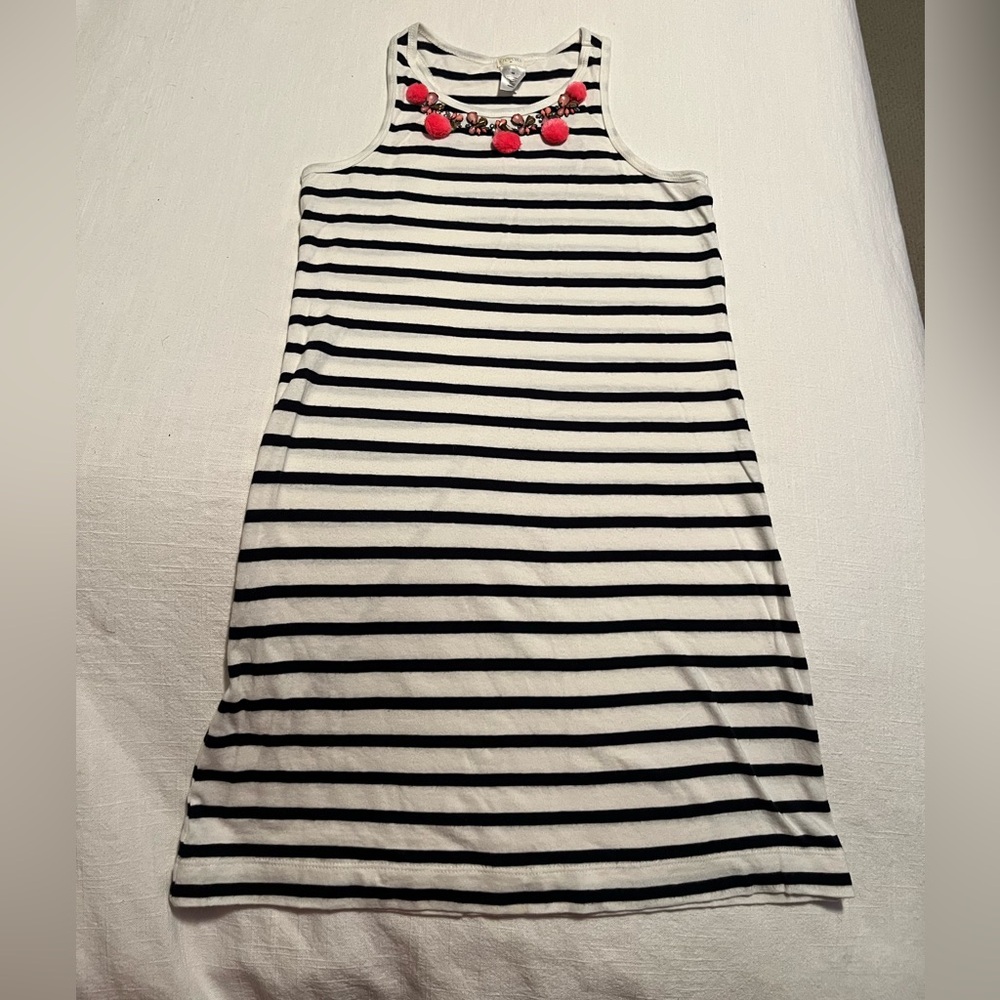 Crewcuts girls size 10 striped dress with decorated collar 
⚓️ 💕